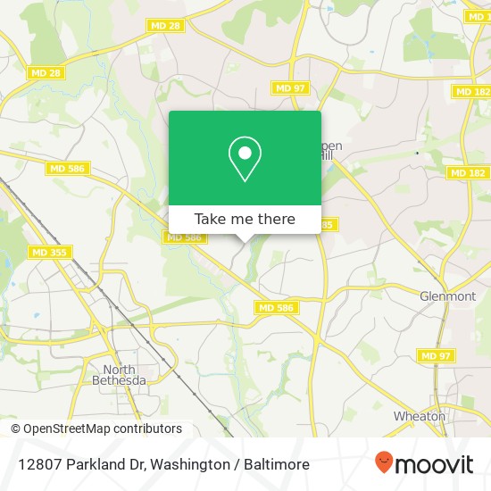 12807 Parkland Dr, Rockville, MD 20853 map