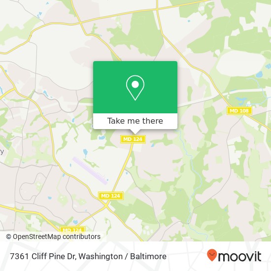 Mapa de 7361 Cliff Pine Dr, Gaithersburg, MD 20879