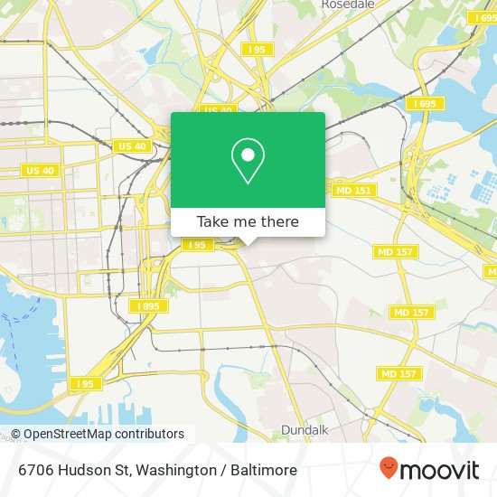 Mapa de 6706 Hudson St, Baltimore, MD 21224