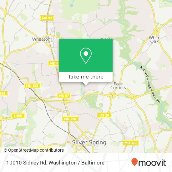 Mapa de 10010 Sidney Rd, Silver Spring, MD 20901