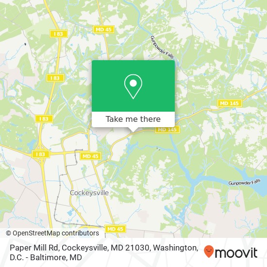 Paper Mill Rd, Cockeysville, MD 21030 map