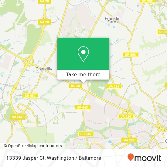 Mapa de 13339 Jasper Ct, Fairfax, VA 22033