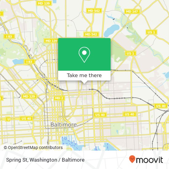 Mapa de Spring St, Baltimore, MD 21213