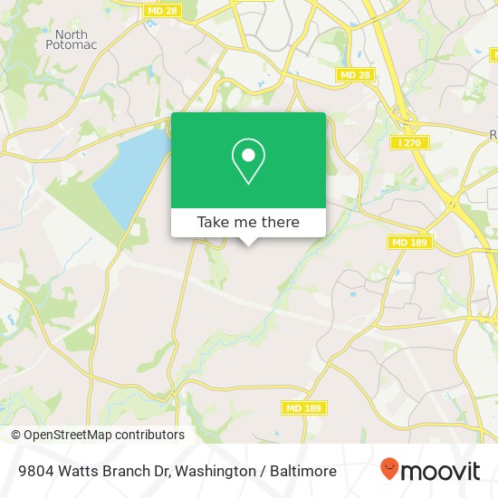 9804 Watts Branch Dr, Rockville, MD 20850 map