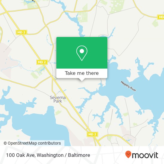 Mapa de 100 Oak Ave, Severna Park, MD 21146