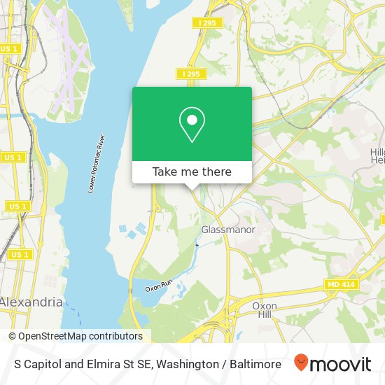 Mapa de S Capitol and Elmira St SE, Washington, DC 20032