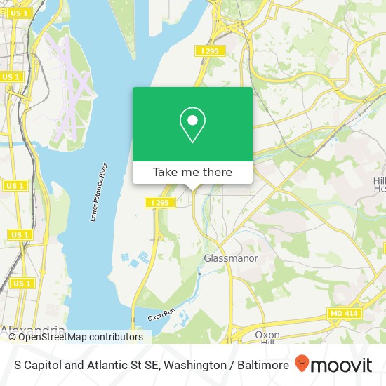 Mapa de S Capitol and Atlantic St SE, Washington, DC 20032
