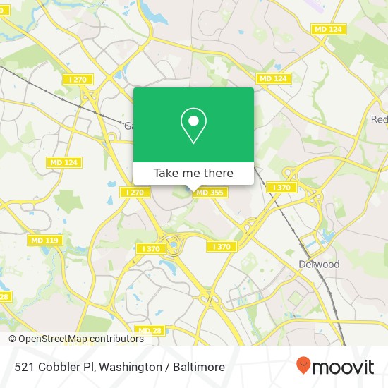 Mapa de 521 Cobbler Pl, Gaithersburg, MD 20877