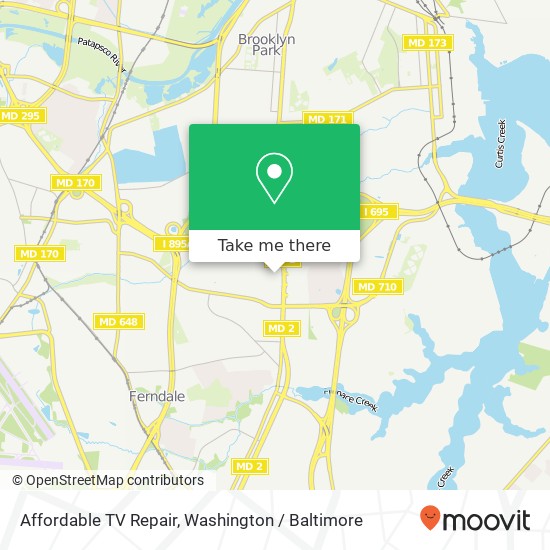 Affordable TV Repair, 6600 Ritchie Hwy map