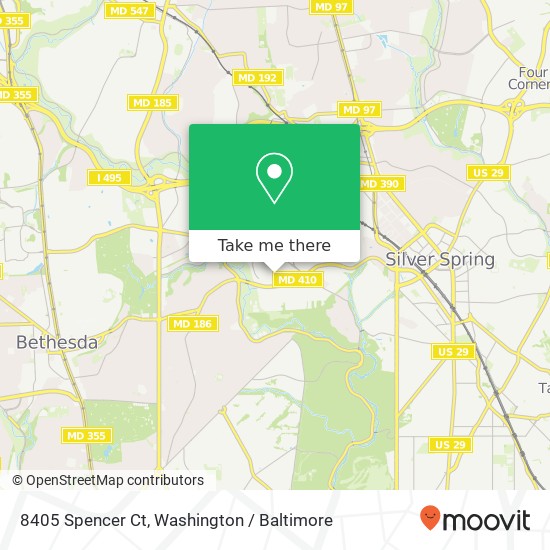 Mapa de 8405 Spencer Ct, Chevy Chase, MD 20815