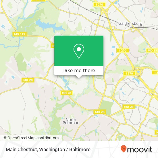 Mapa de Main Chestnut, Gaithersburg, MD 20878