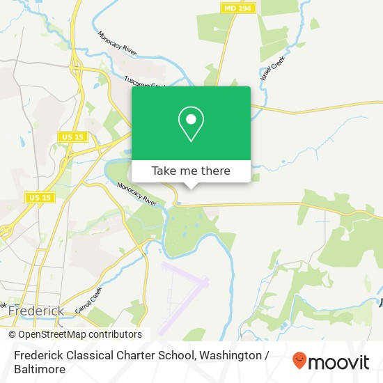 Mapa de Frederick Classical Charter School, 8445 Spires Way