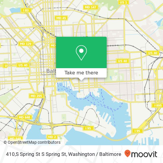 Mapa de 410,S Spring St S Spring St, Baltimore, MD 21231