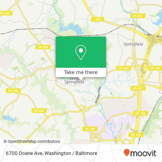 Mapa de 6700 Doane Ave, Springfield, VA 22152