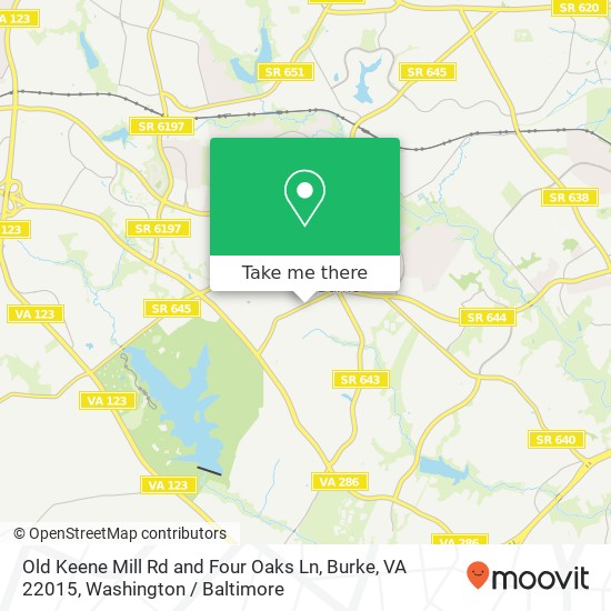 Old Keene Mill Rd and Four Oaks Ln, Burke, VA 22015 map