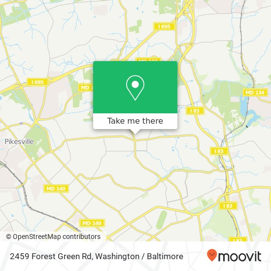Mapa de 2459 Forest Green Rd, Baltimore, MD 21209