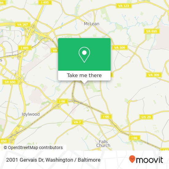 Mapa de 2001 Gervais Dr, Falls Church, VA 22043