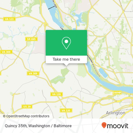 Mapa de Quincy 35th, Arlington, VA 22207