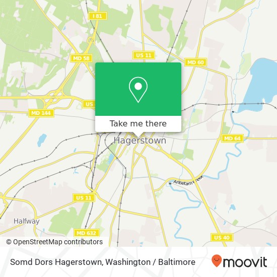 Mapa de Somd Dors Hagerstown, 16 W Washington St
