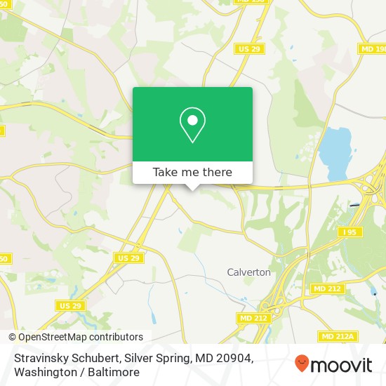 Mapa de Stravinsky Schubert, Silver Spring, MD 20904