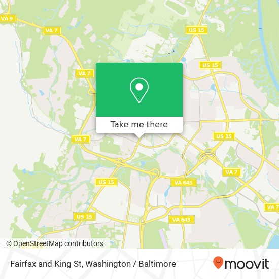 Fairfax and King St, Leesburg, VA 20175 map