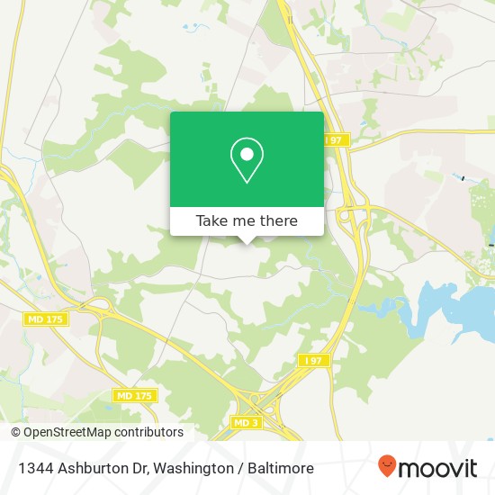 Mapa de 1344 Ashburton Dr, Millersville, MD 21108