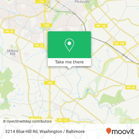 Mapa de 3214 Blue Hill Rd, Gwynn Oak, MD 21207