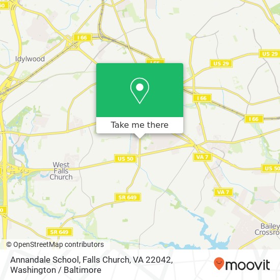 Mapa de Annandale School, Falls Church, VA 22042