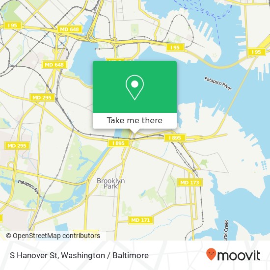 Mapa de S Hanover St, Brooklyn, MD 21225