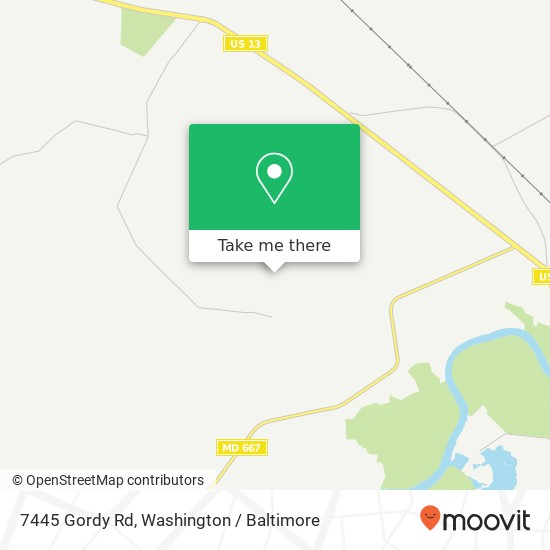 Mapa de 7445 Gordy Rd, Pocomoke City, MD 21851