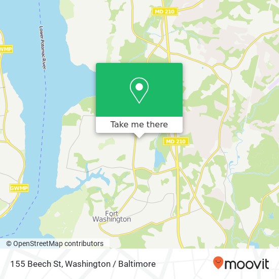 Mapa de 155 Beech St, Fort Washington, MD 20744