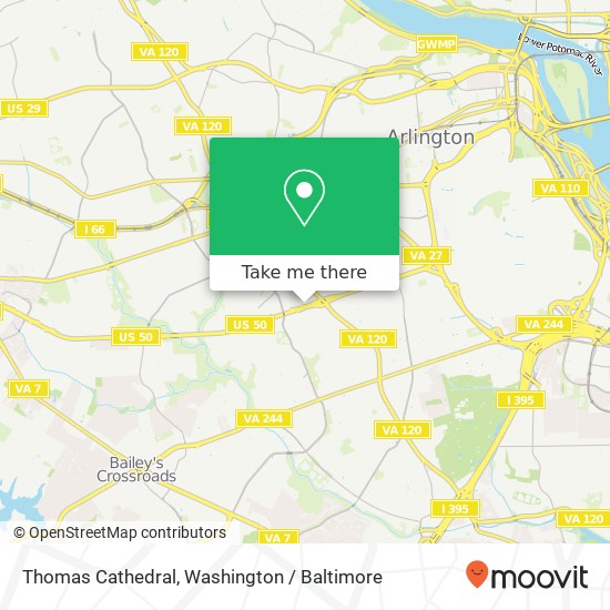 Mapa de Thomas Cathedral, Arlington, VA 22203