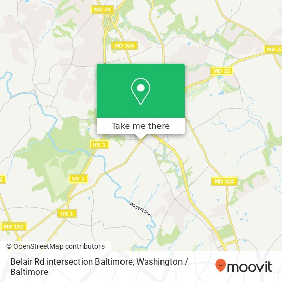 Mapa de Belair Rd intersection Baltimore, Bel Air, MD 21014