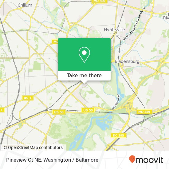 Mapa de Pineview Ct NE, Washington, DC 20018