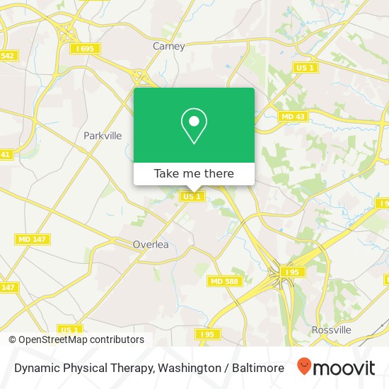 Mapa de Dynamic Physical Therapy, 7629 Belair Rd