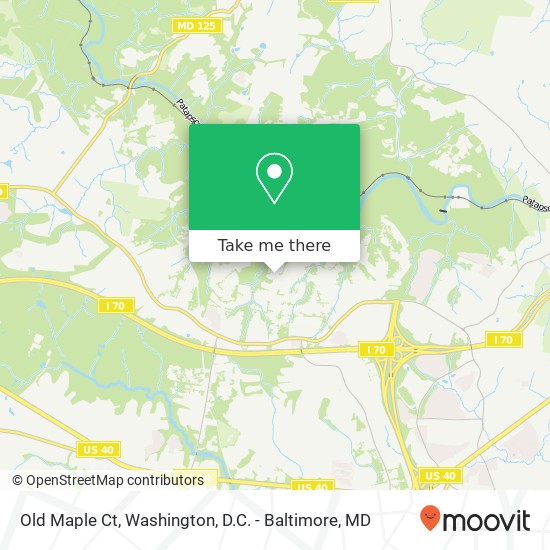 Mapa de Old Maple Ct, Ellicott City, MD 21042