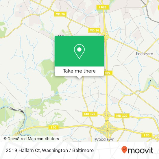 Mapa de 2519 Hallam Ct, Windsor Mill, MD 21244