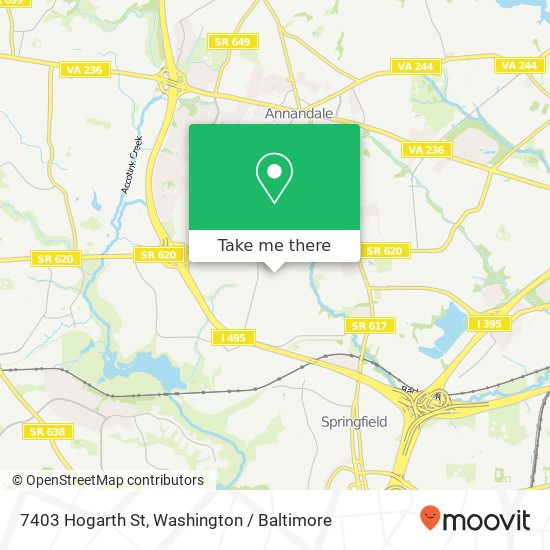 Mapa de 7403 Hogarth St, Springfield, VA 22151