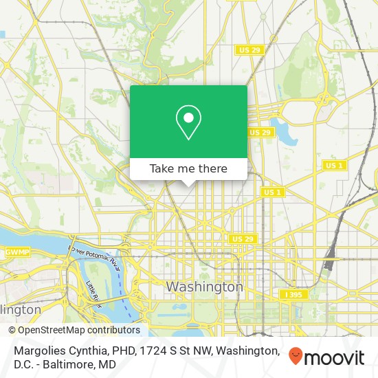 Mapa de Margolies Cynthia, PHD, 1724 S St NW
