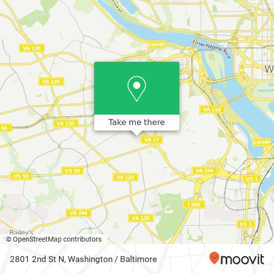 Mapa de 2801 2nd St N, Arlington, VA 22201