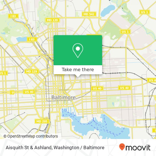 Mapa de Aisquith St & Ashland, Baltimore, MD 21202