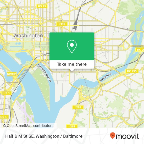 Mapa de Half & M St SE, Washington, DC 20003