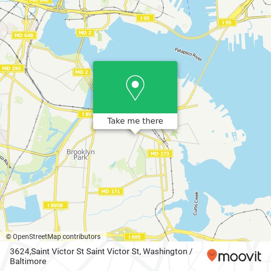 Mapa de 3624,Saint Victor St Saint Victor St, Brooklyn, MD 21225