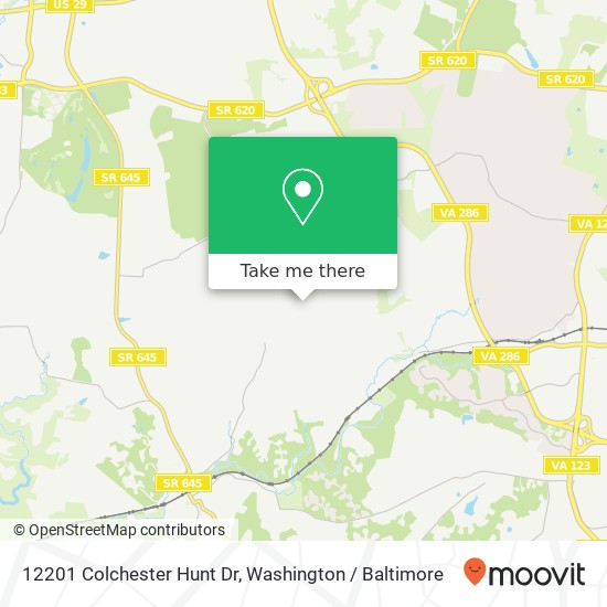 Mapa de 12201 Colchester Hunt Dr, Fairfax, VA 22030
