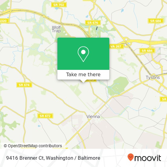 Mapa de 9416 Brenner Ct, Vienna, VA 22180