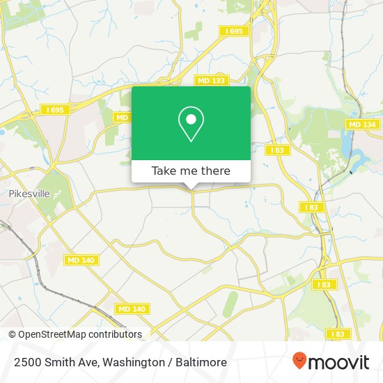 Mapa de 2500 Smith Ave, Baltimore, MD 21209