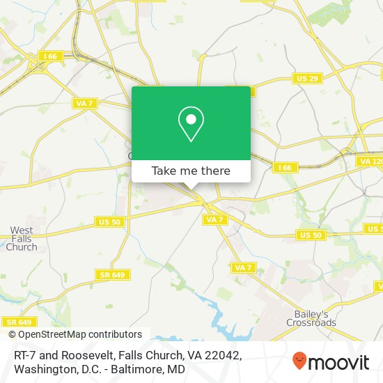 RT-7 and Roosevelt, Falls Church, VA 22042 map