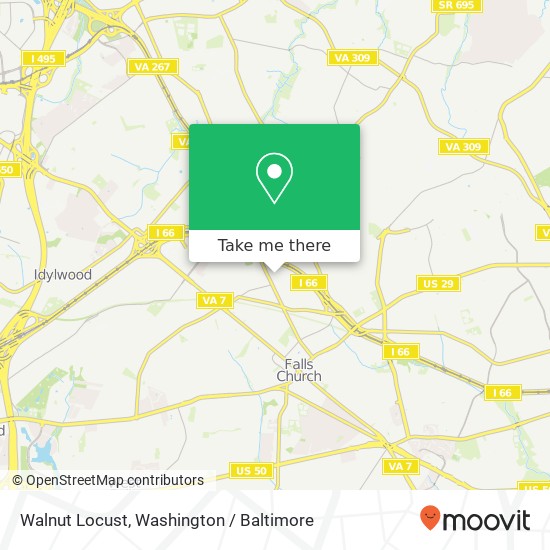 Mapa de Walnut Locust, Falls Church, VA 22046