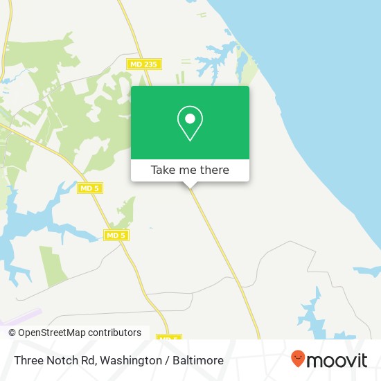 Mapa de Three Notch Rd, Lexington Park, MD 20653