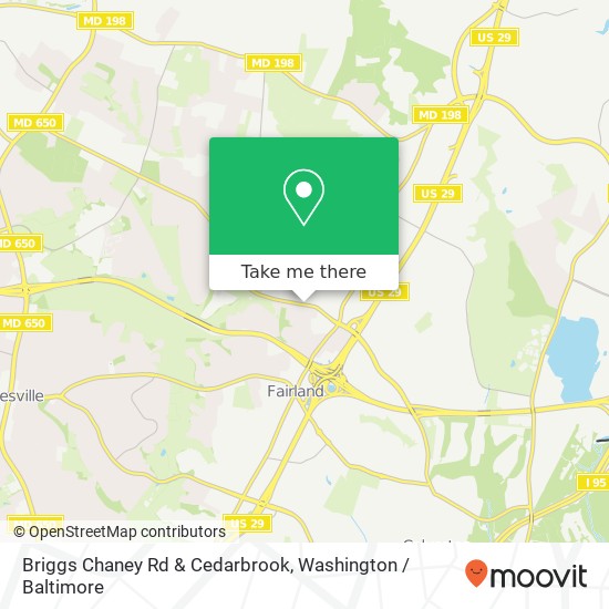 Briggs Chaney Rd & Cedarbrook, Silver Spring (COLESVILLE), MD 20905 map